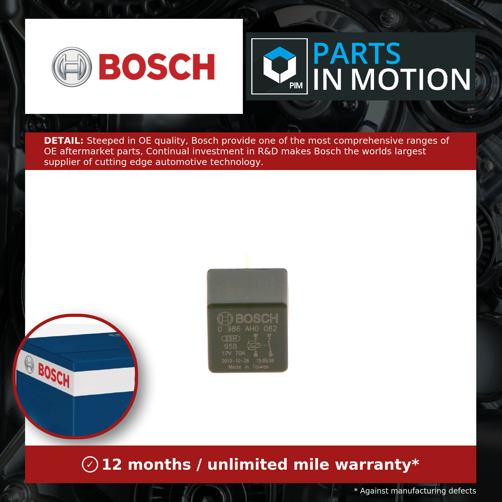Bosch Relay 0986AH0082 [PM1291672]