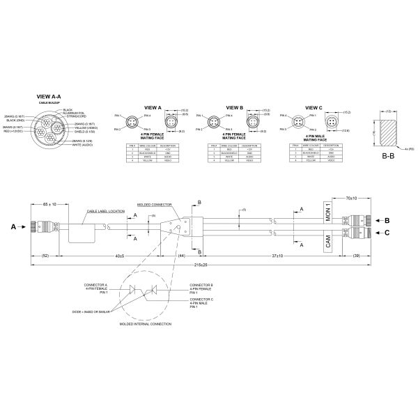 BRIGADE ELECTRONICS AC-306 MDR400 SPLITTER CABLE