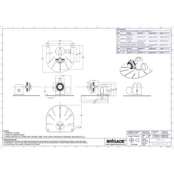 BRIGADE ELECTRONICS BMM-015 MONITOR BRACKET