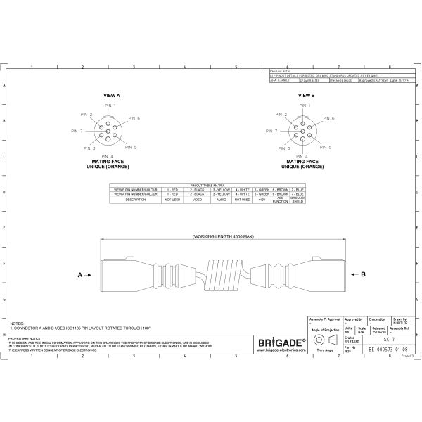 BRIGADE ELECTRONICS SC-7 RETRACTABLE CABLES KIT 7-PIN