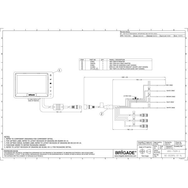 BRIGADE ELECTRONICS VBV-750M 5IN MONITOR