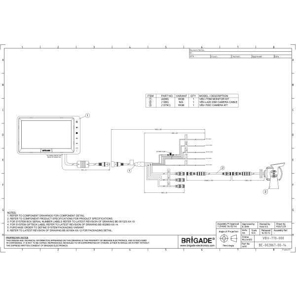 BRIGADE ELECTRONICS VBV-770-000 7IN MONITOR SINGLE CAMERA