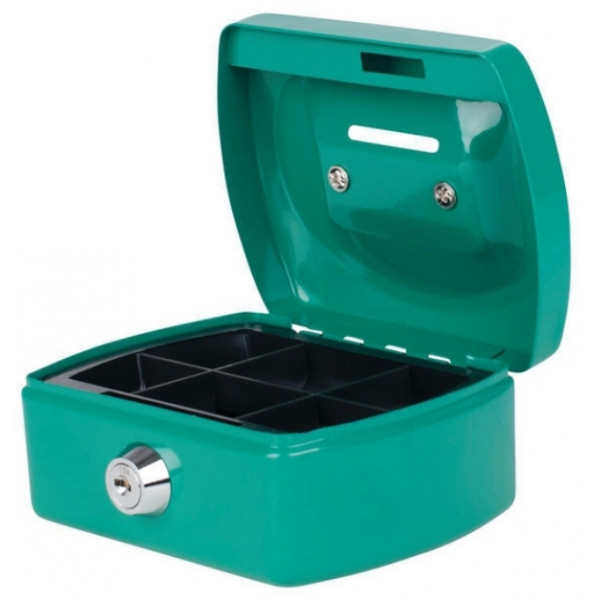 Lyreco 10150585 Green Steel Cash Box With Keys