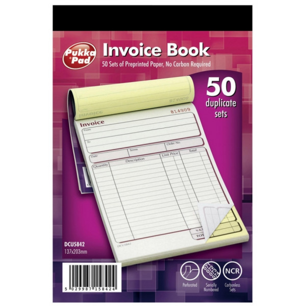 Lyreco 4225207 Duplicate Invoice Book 100 Sheet