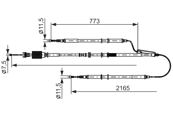 Bosch 1987482806 Handbrake Cable
