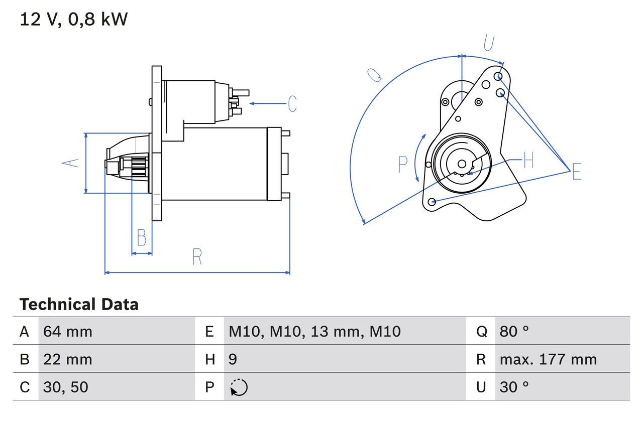 Bosch 0986026250 Starter Motor