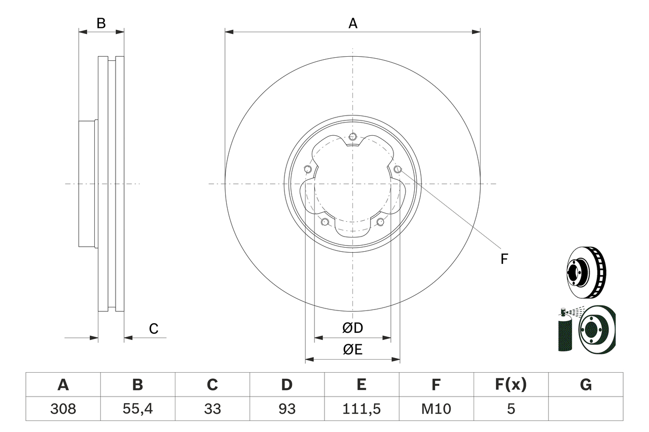 Bosch 0986479D40 2x Brake Discs Pair Vented