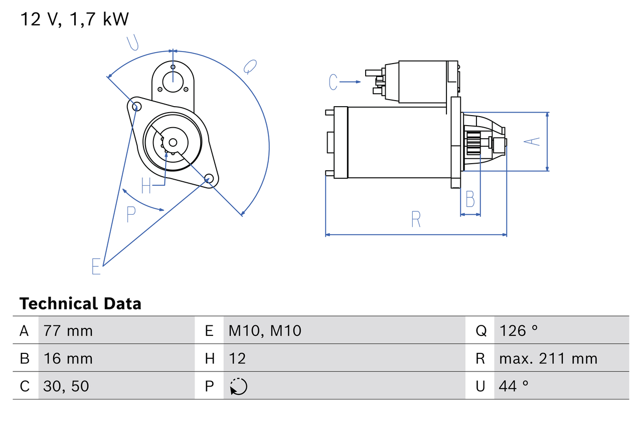 Bosch 0986026290 Starter Motor