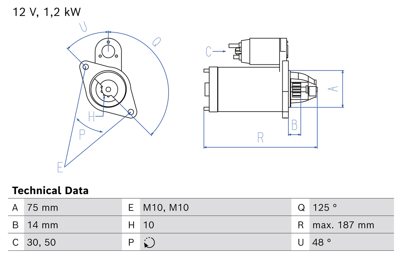 Bosch 0986026300 Starter Motor