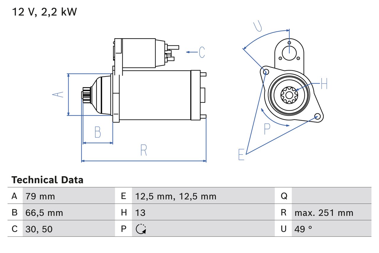 Bosch 0986026340 Starter Motor
