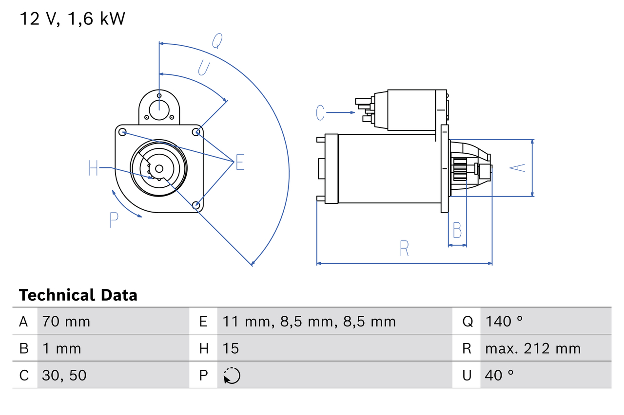 Bosch 0986026530 Starter Motor
