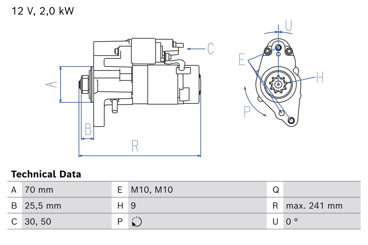 Bosch 0986026550 Starter Motor