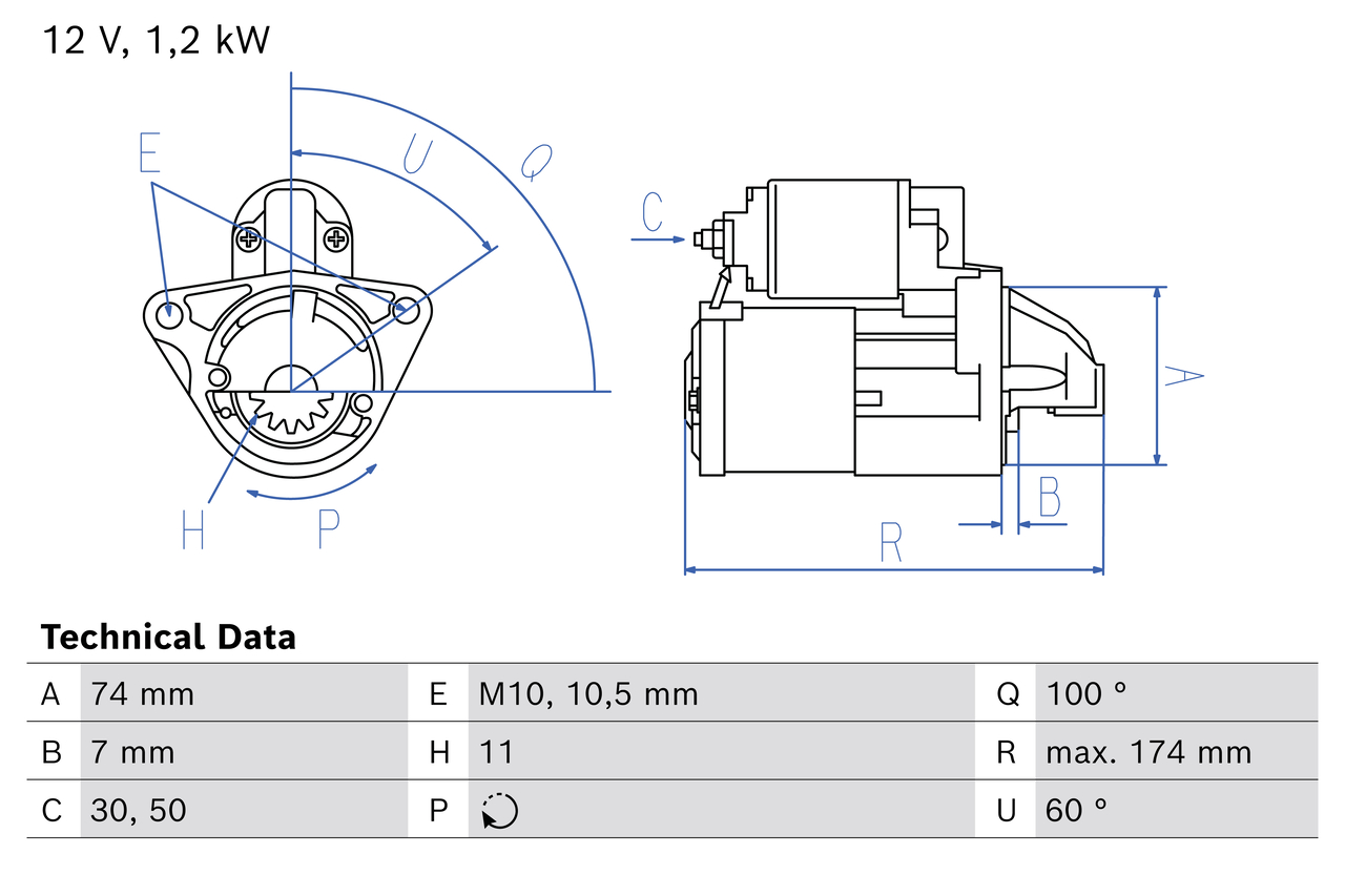 Bosch 0986029260 Starter Motor