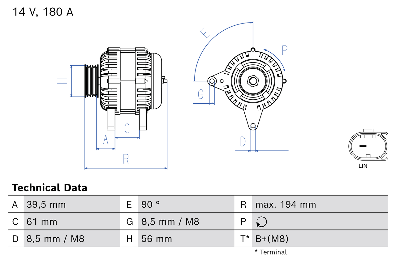 Bosch 0986084330 Alternator