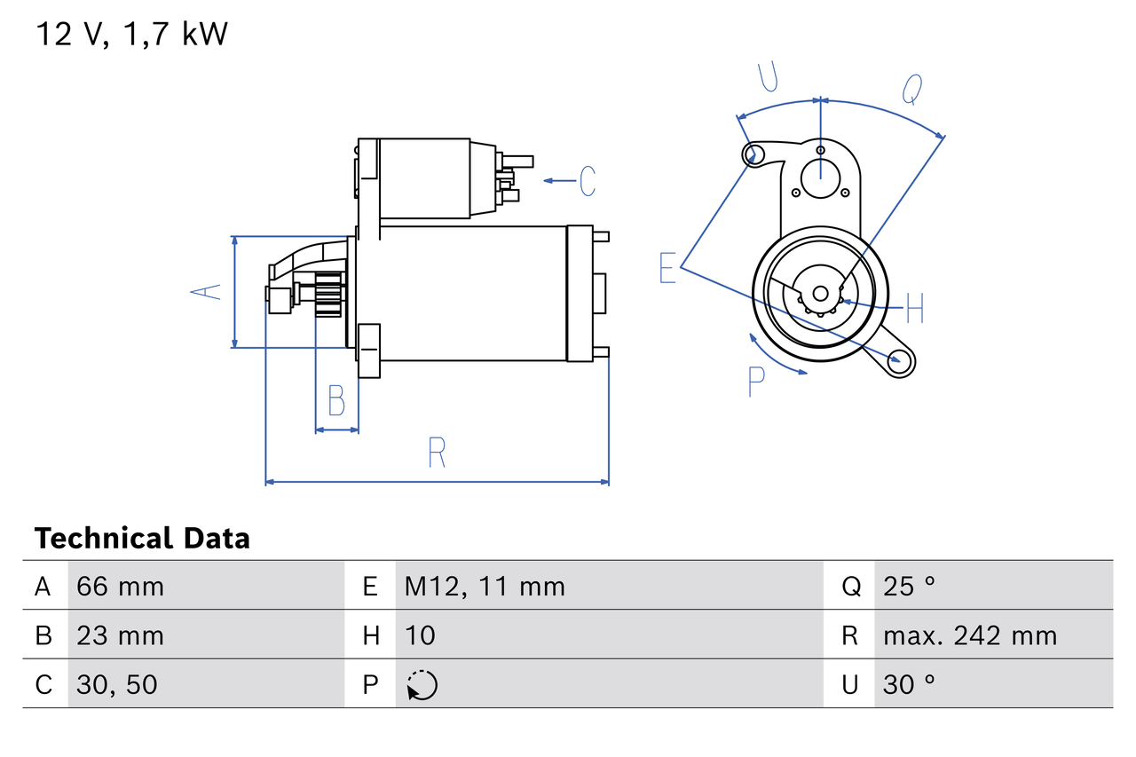 Bosch 0986026660 Starter Motor