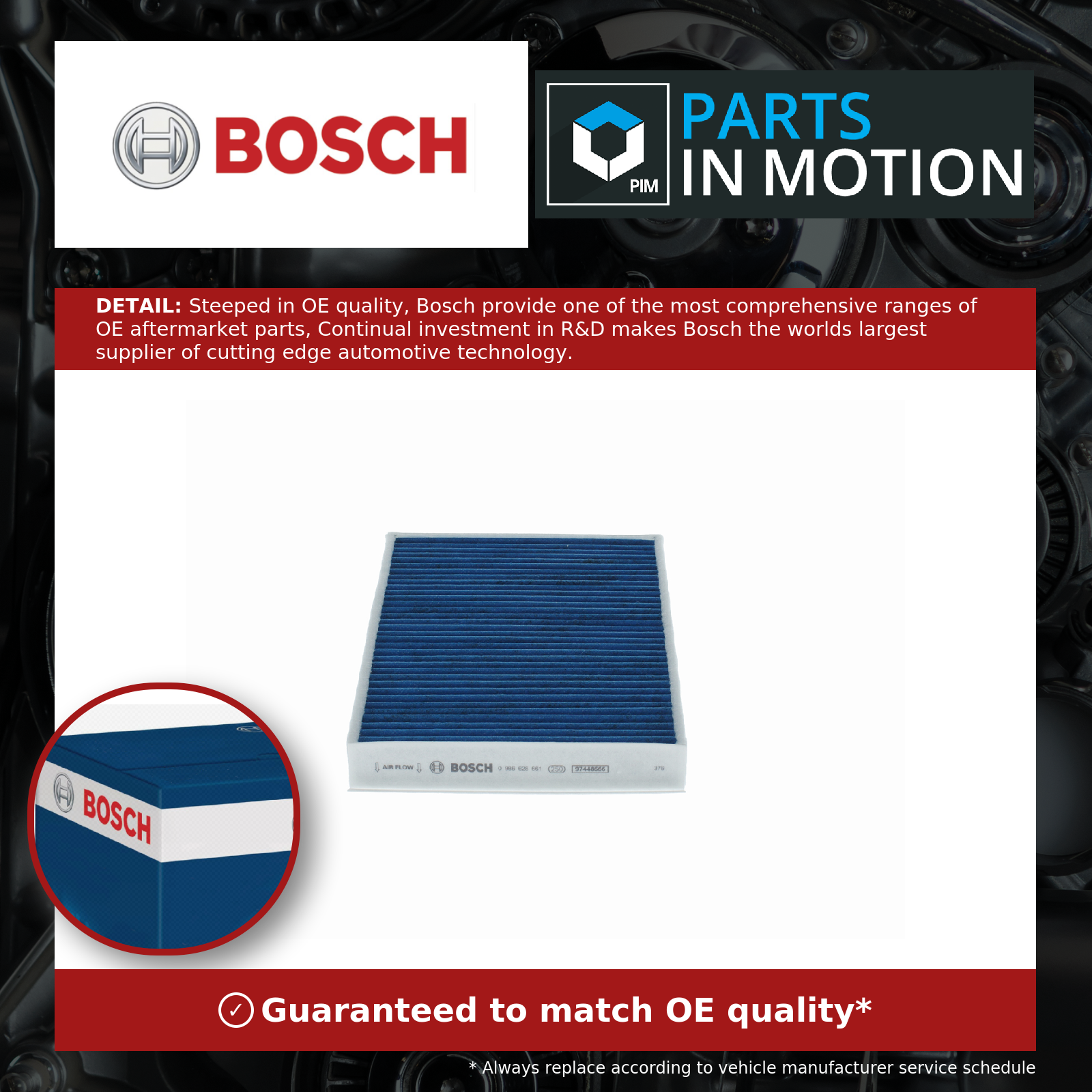 Bosch Pollen / Cabin Filter 0986628661 [PM2387046]