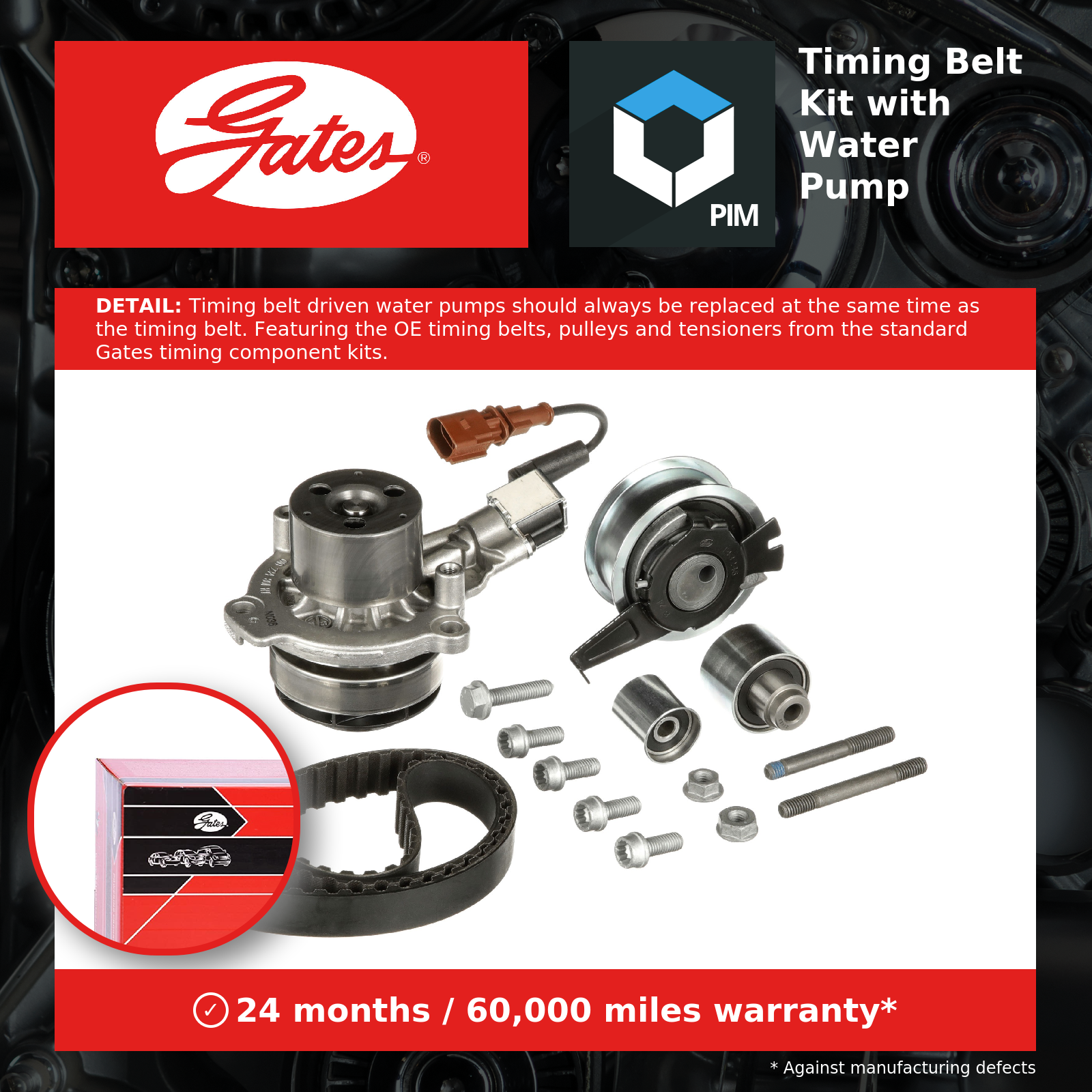 Gates Timing Belt & Water Pump Kit KP55678XS-1 [PM2693581]