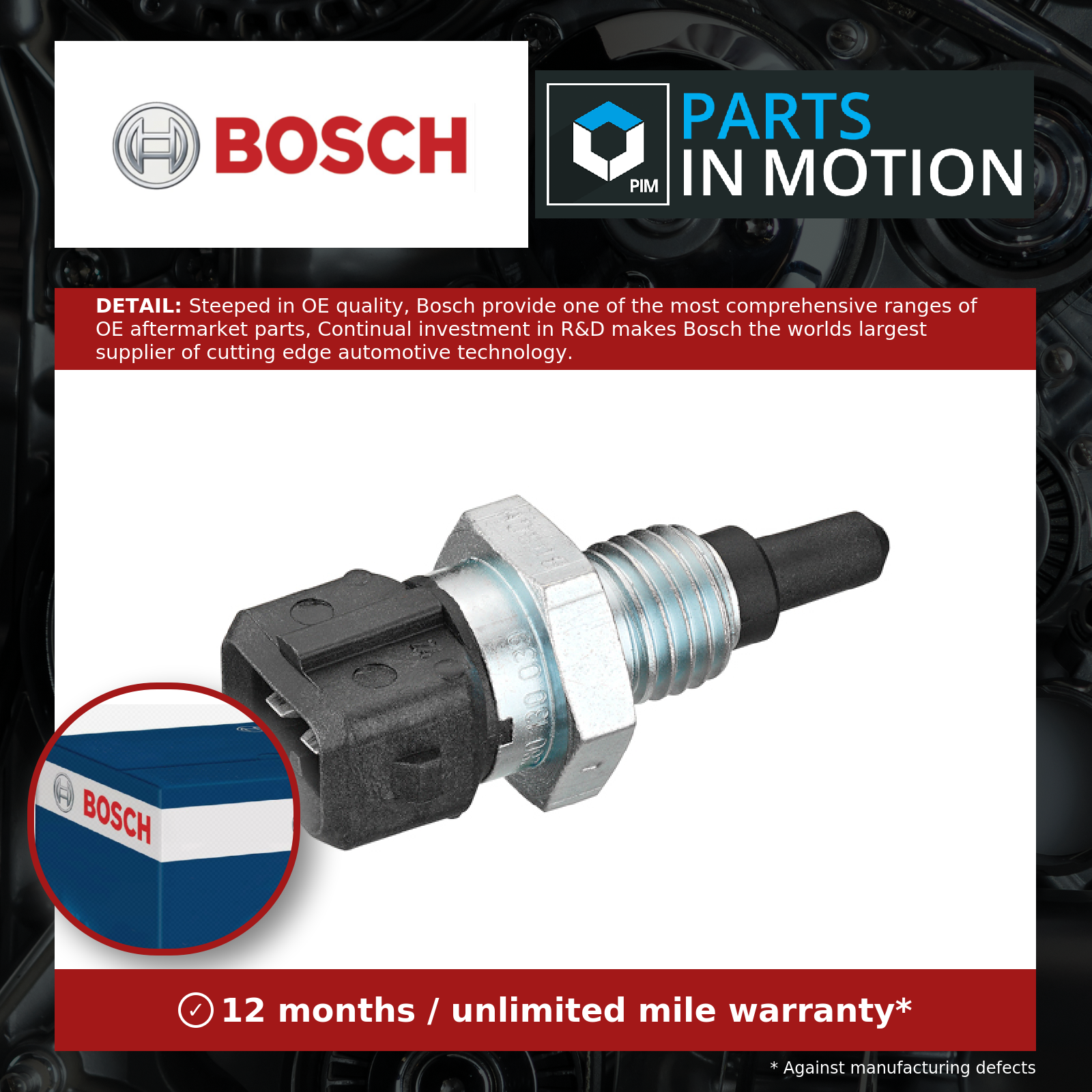 Air Intake Temperature Sensor 0280130039 Bosch Sender 46433052