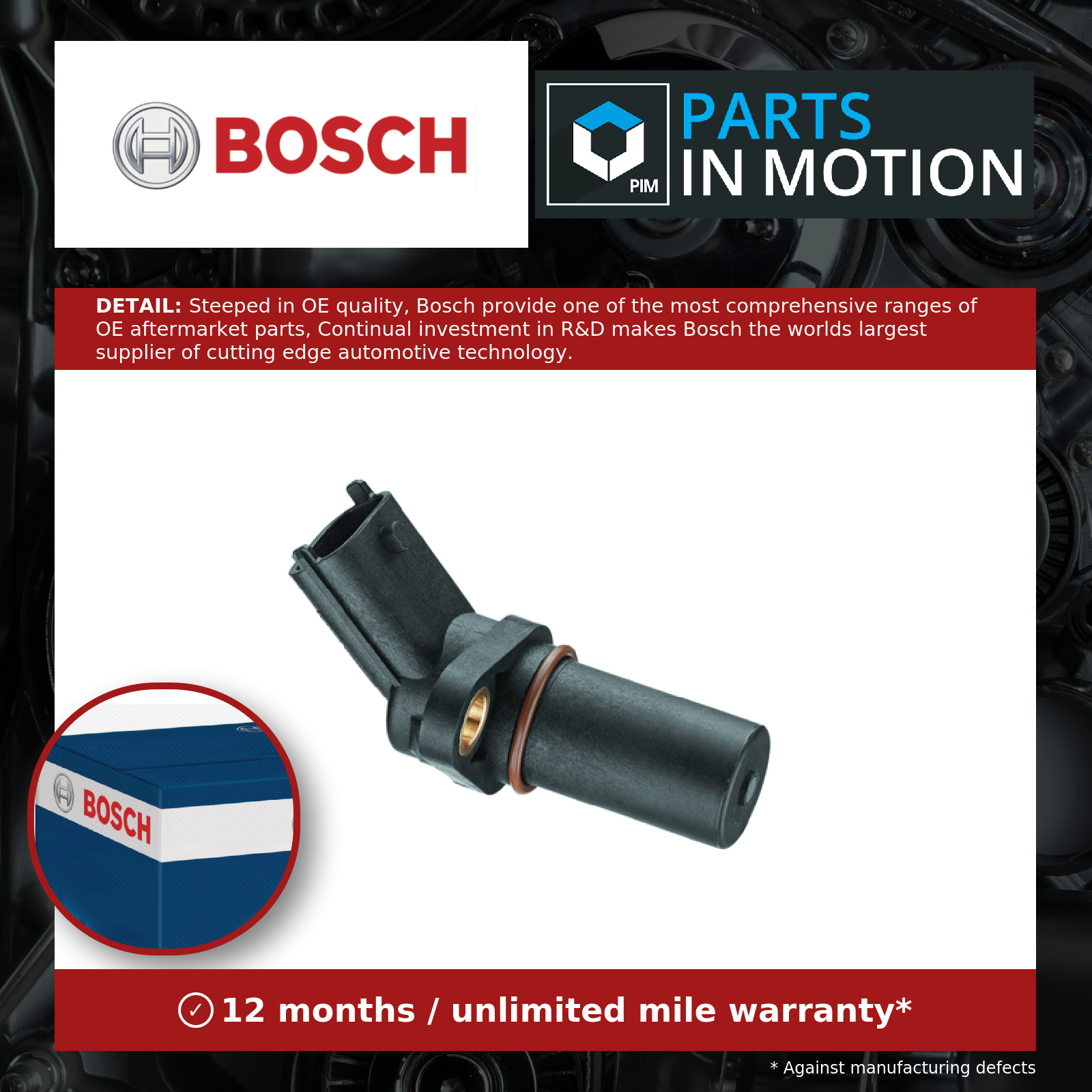 Bosch RPM / Crankshaft Sensor 0261210151 [PM286351]