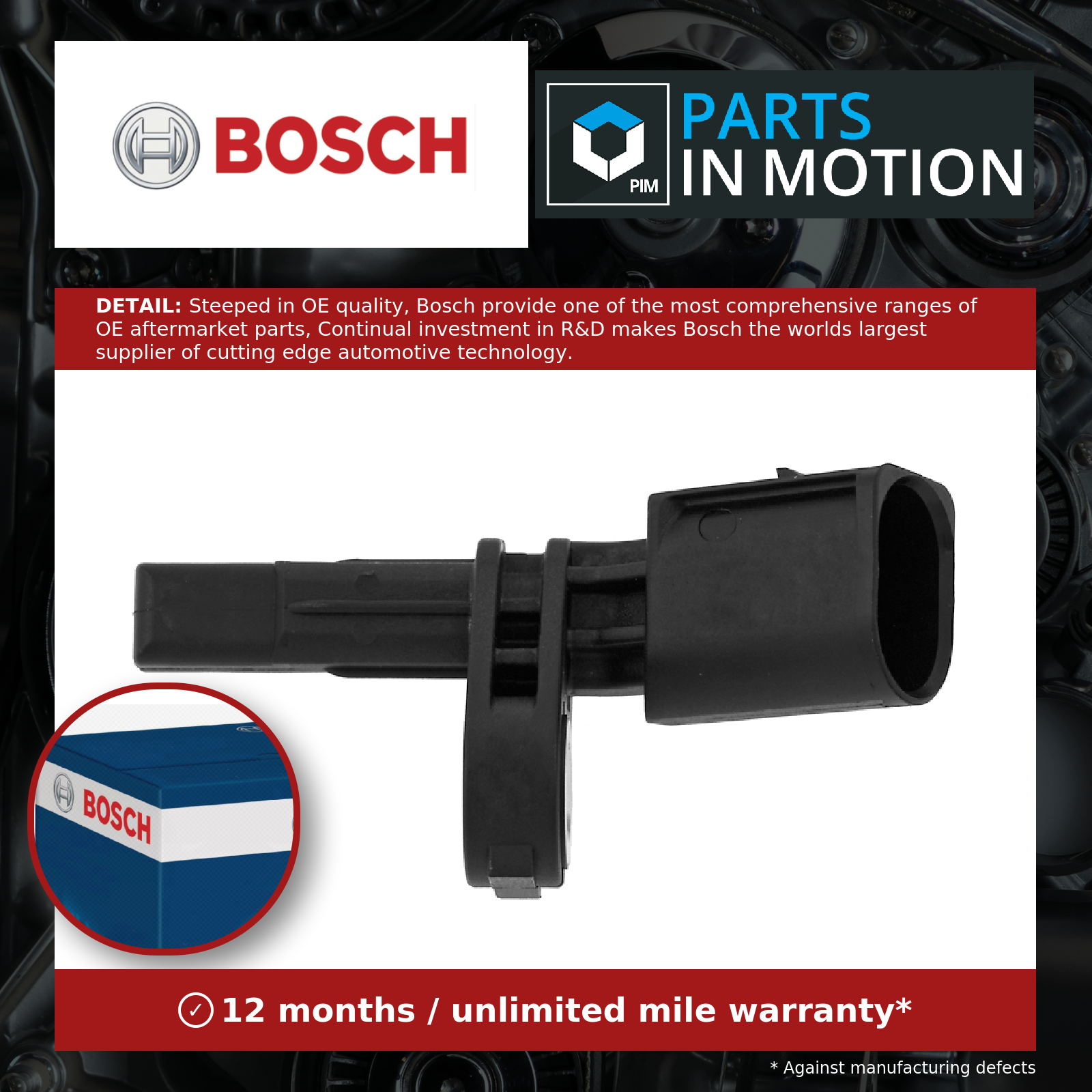Bosch ABS Sensor 0986594505 [PM369349]