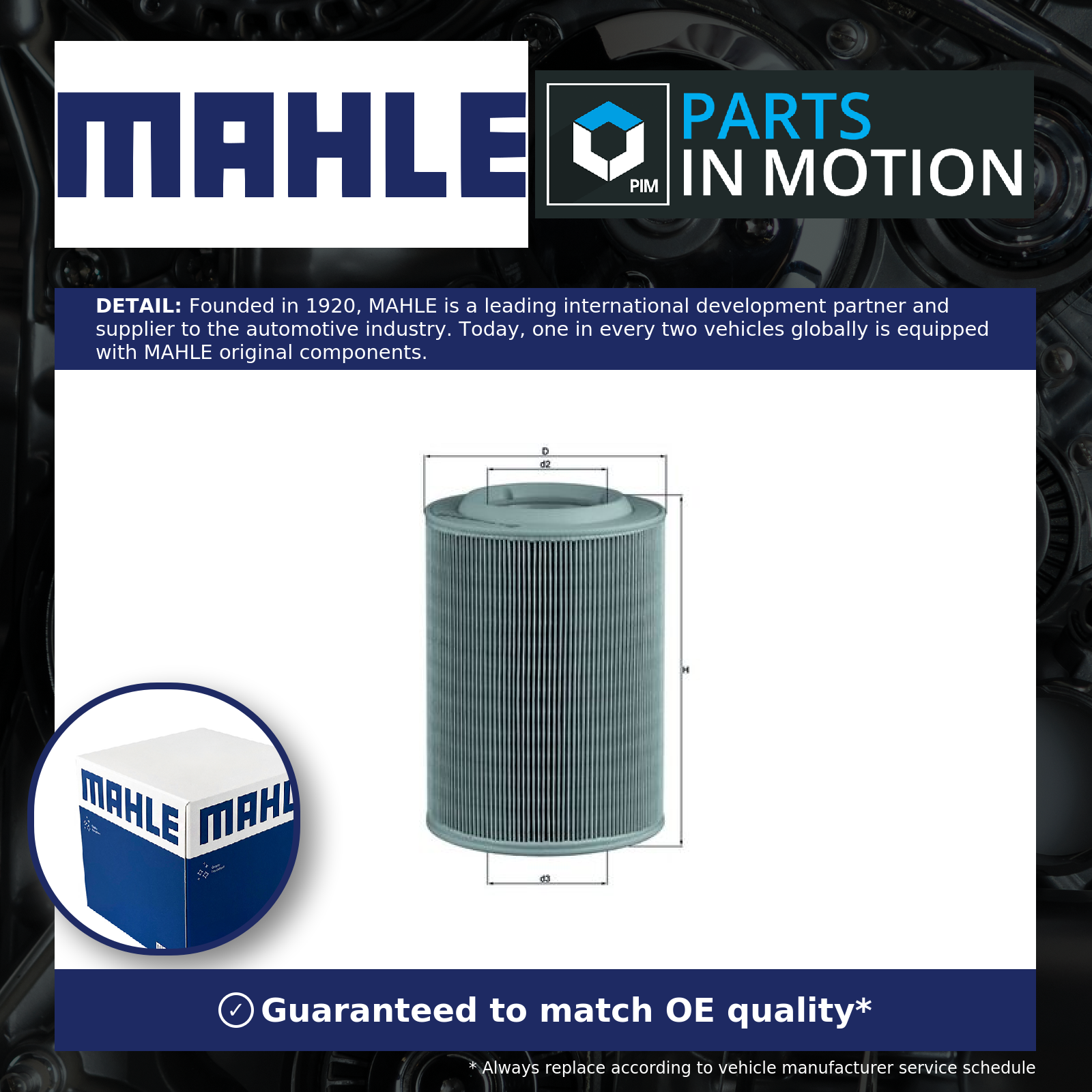 Mahle Air Filter LX314 [PM292925]