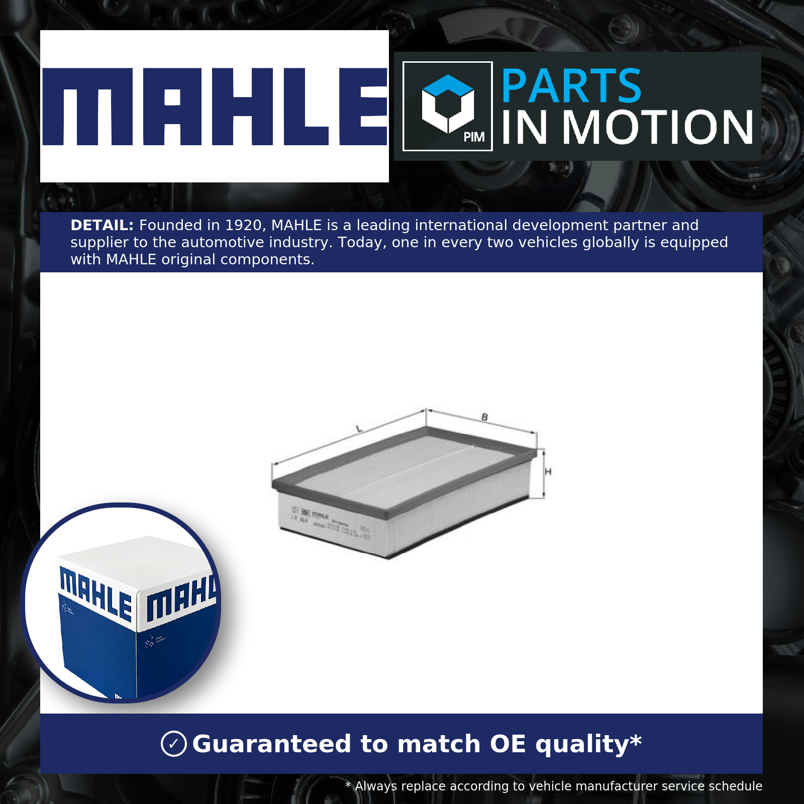 Mahle Air Filter LX864 [PM344276]