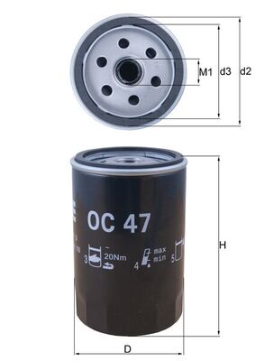 Mahle OC47 Oil Filter