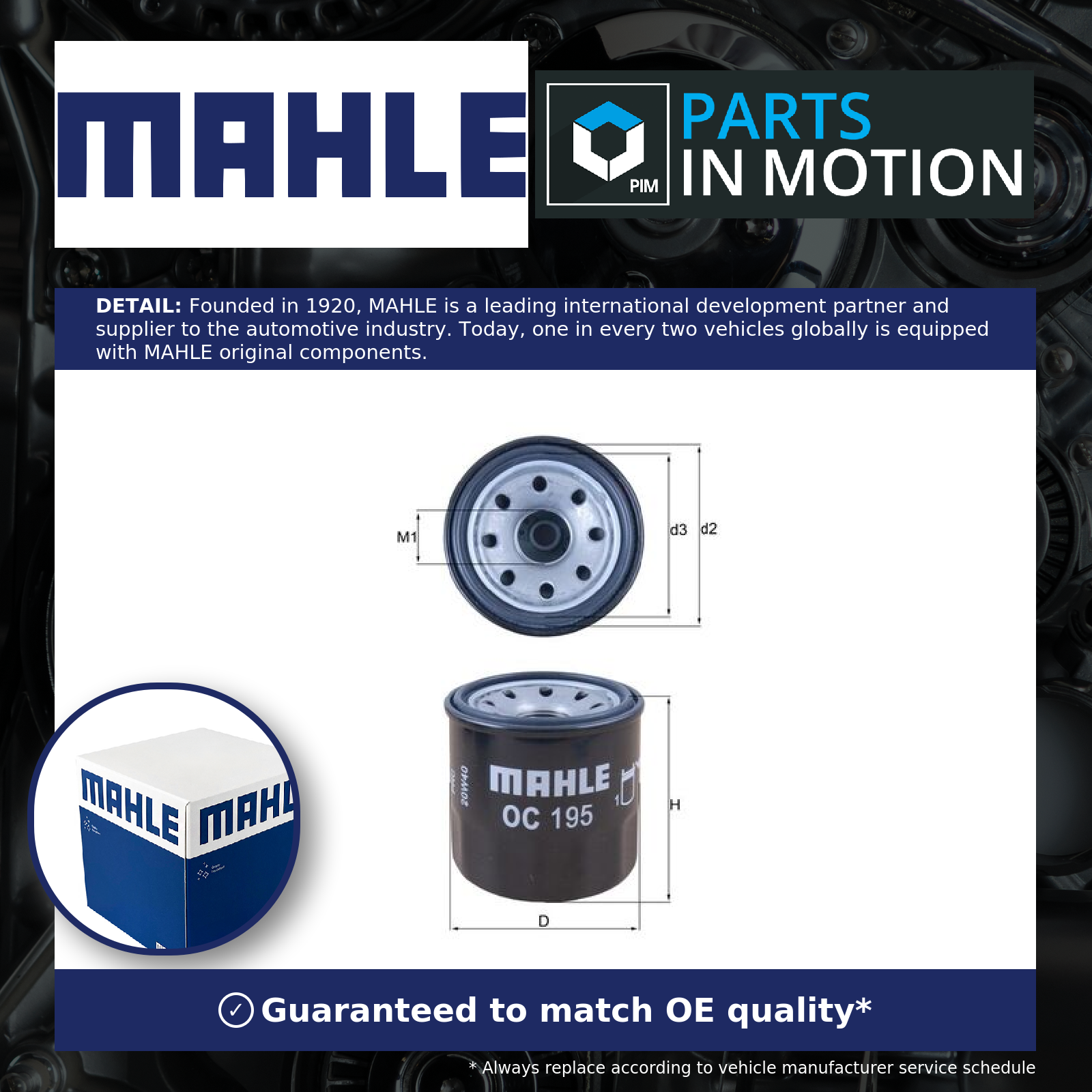 Mahle Oil Filter OC195 [PM347656]