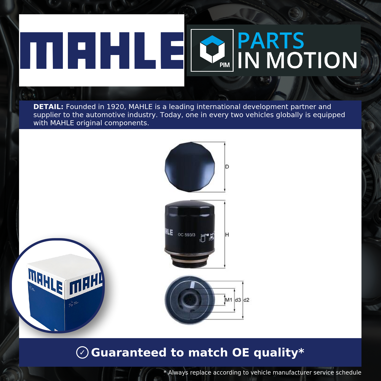 Mahle Oil Filter OC593/3 [PM2167928]