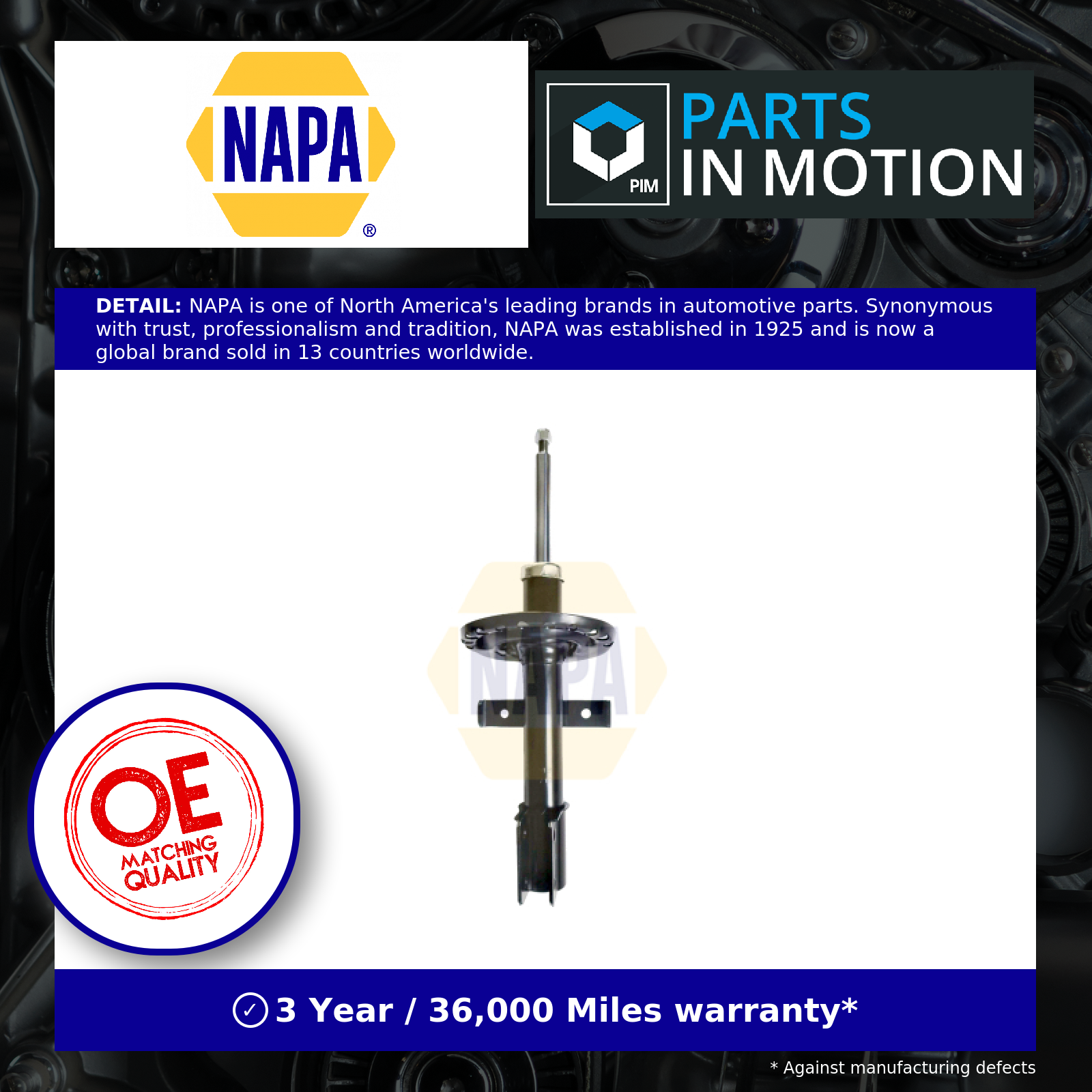 NAPA 2x Shock Absorbers (Pair) Front NSA1246 [PM1849368]
