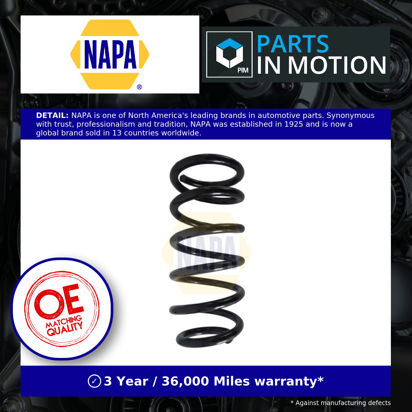 2x NAPA Coil Spring Rear NCS1619 [PM1906133]