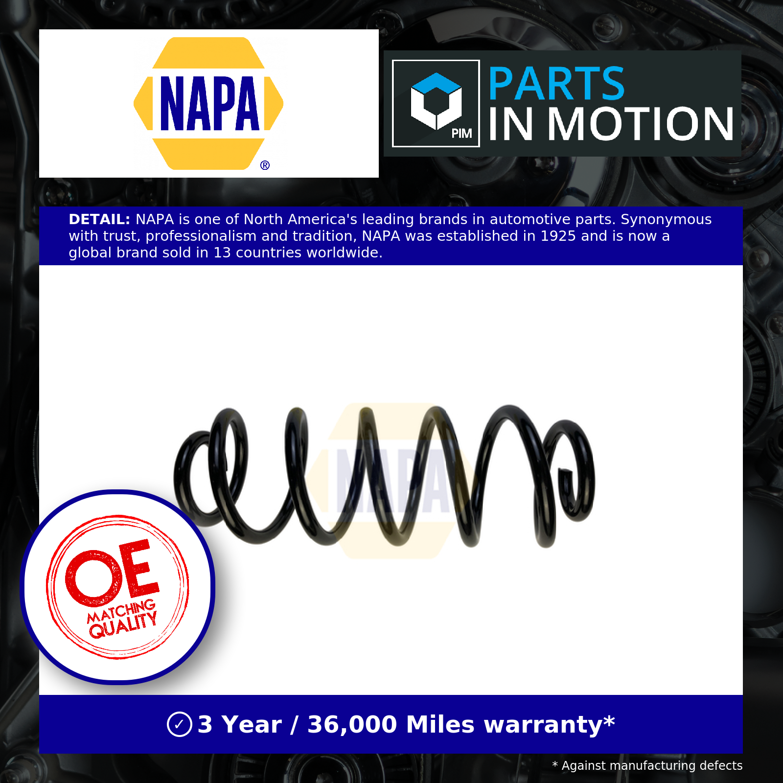 2x NAPA Coil Spring Rear NCS1863 [PM2004684]