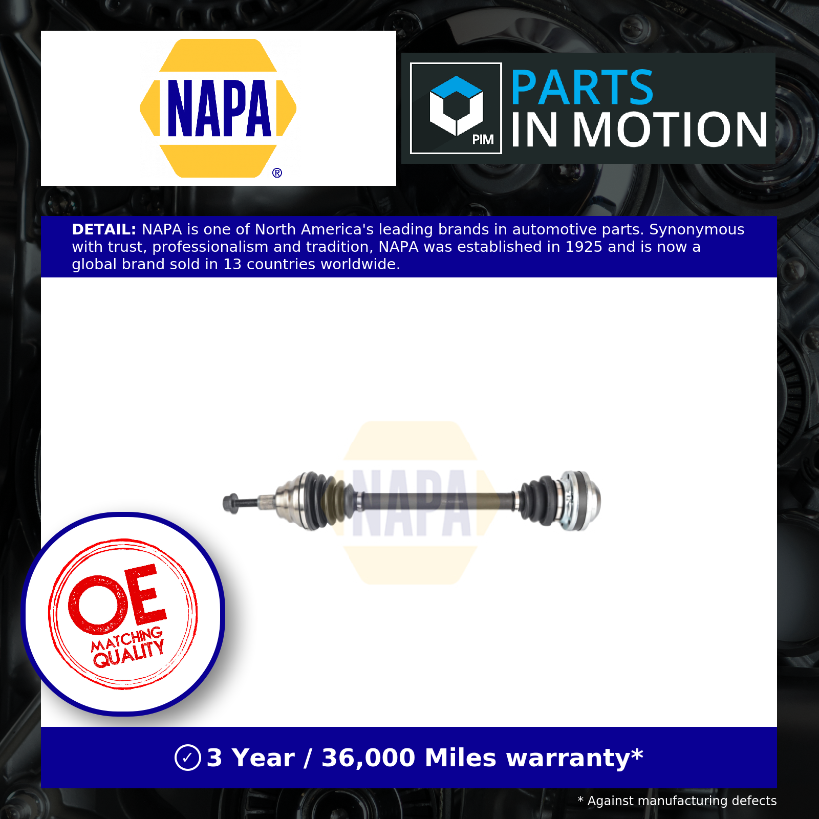 NAPA Drive Shaft Front Right NDS1468R [PM2005045]