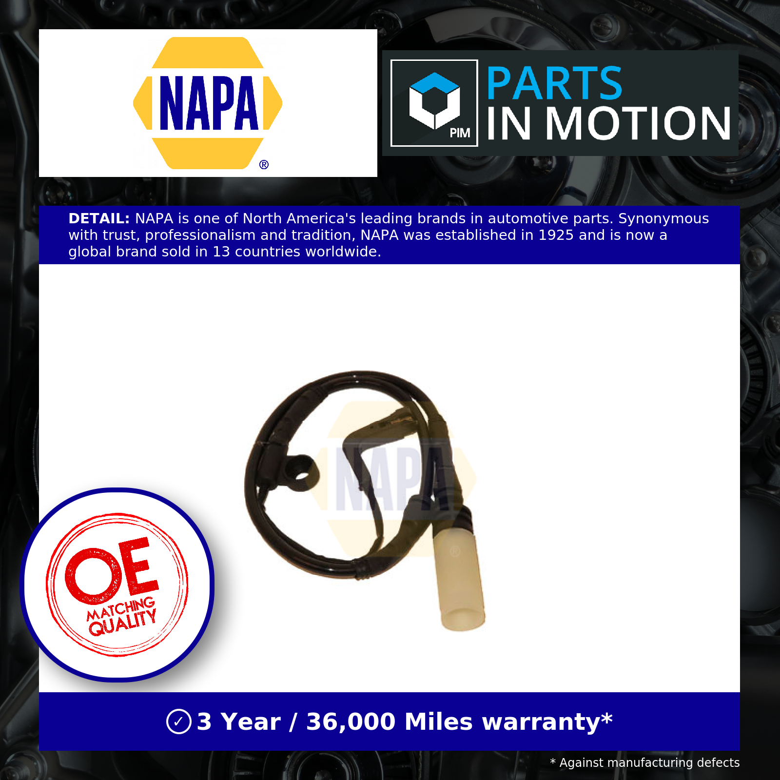 NAPA Brake Pad Wear Indicator Sensor NWL5152 [PM2005591]