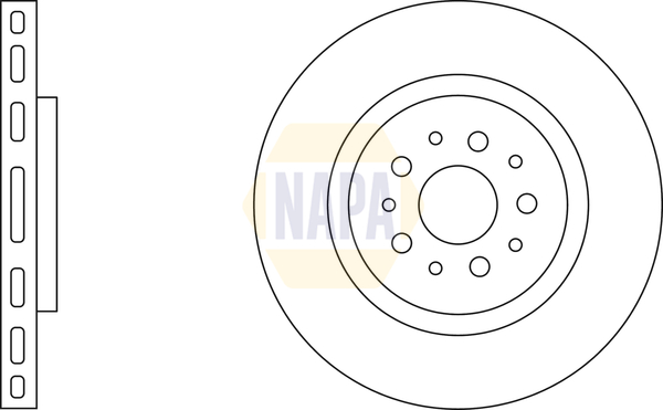NAPA NBD5437 2x Brake Discs Pair Vented