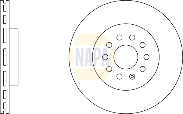 NAPA NBD5445 2x Brake Discs Pair Vented