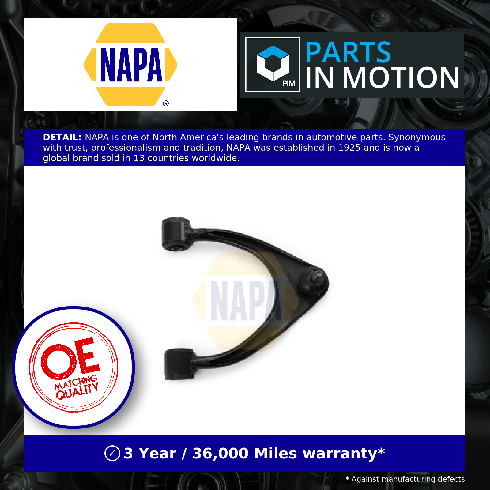 NAPA Wishbone / Suspension Arm Front Upper, Right NST3203 [PM2426681]