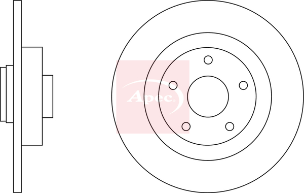 Apec DSK2680 2x Brake Discs Pair Solid