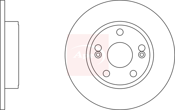 Apec DSK2414 2x Brake Discs Pair Solid