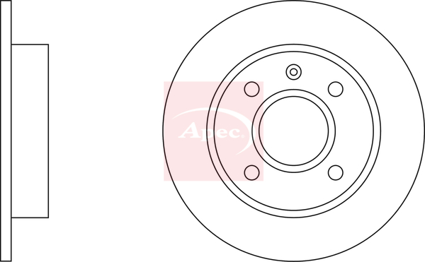 Apec DSK110 2x Brake Discs Pair Solid