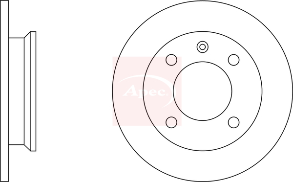 Apec DSK133 2x Brake Discs Pair Solid