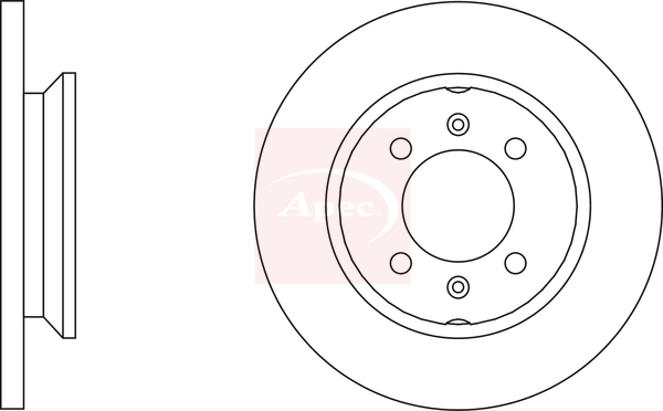 Apec DSK136 2x Brake Discs Pair Solid