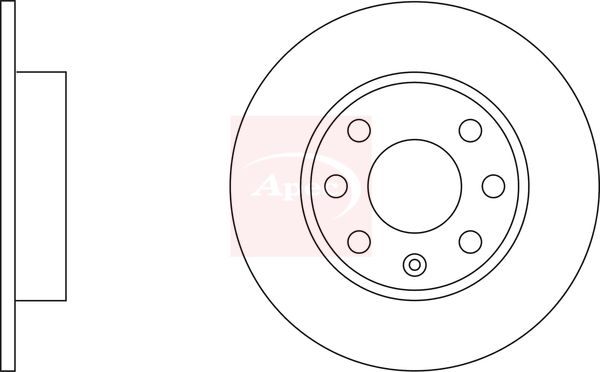 Apec DSK159 2x Brake Discs Pair Solid
