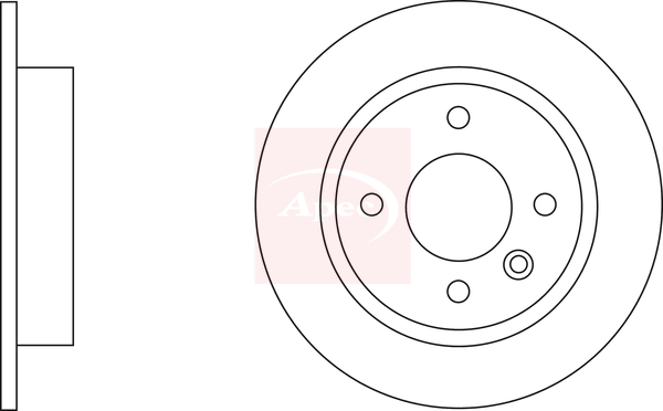 Apec DSK174 2x Brake Discs Pair Solid