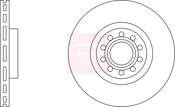 Apec DSK2017 2x Brake Discs Pair Vented
