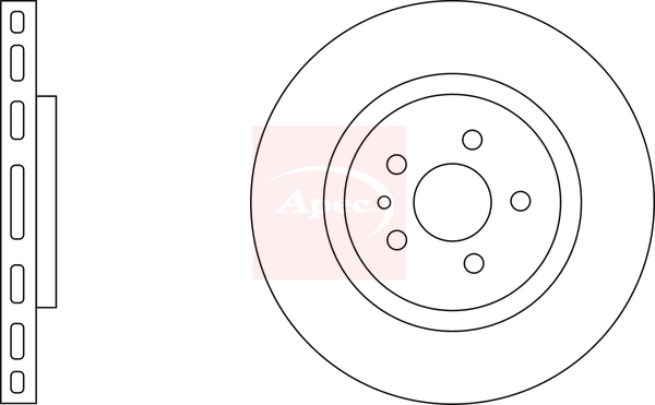 Apec DSK2028 2x Brake Discs Pair Vented