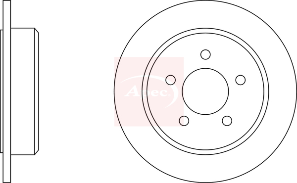Apec DSK2069 2x Brake Discs Pair Solid