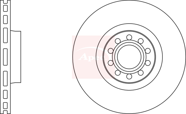Apec DSK2119 2x Brake Discs Pair Vented