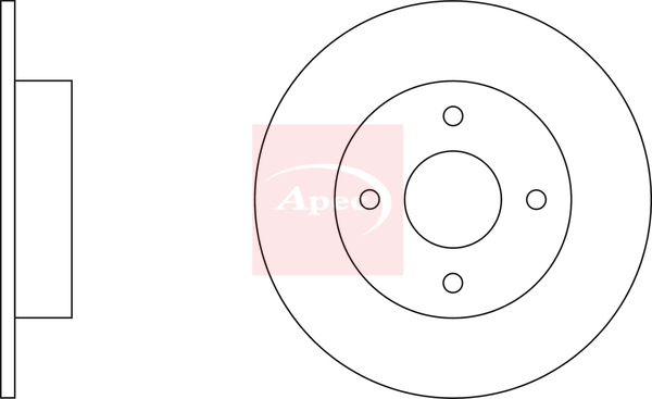 Apec DSK2162 2x Brake Discs Pair Solid