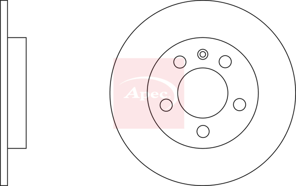 Apec DSK2239 2x Brake Discs Pair Solid